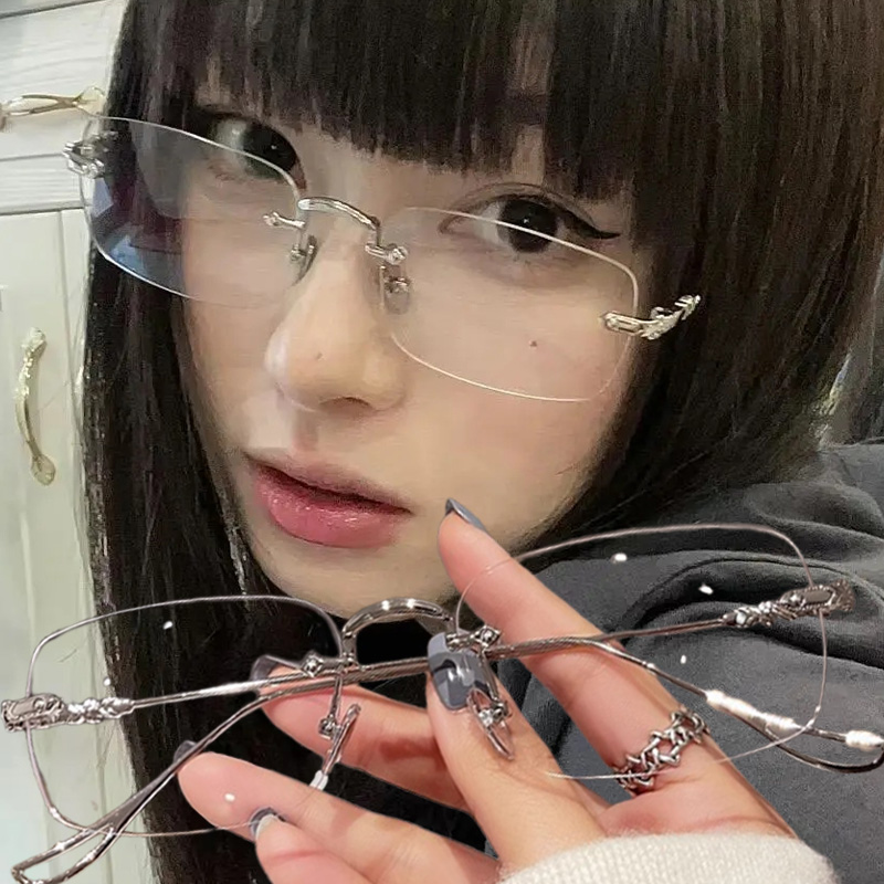 Men'S Fashion Rimless Glasses - Прозрачные прямоугольные безободковые очки с защитой