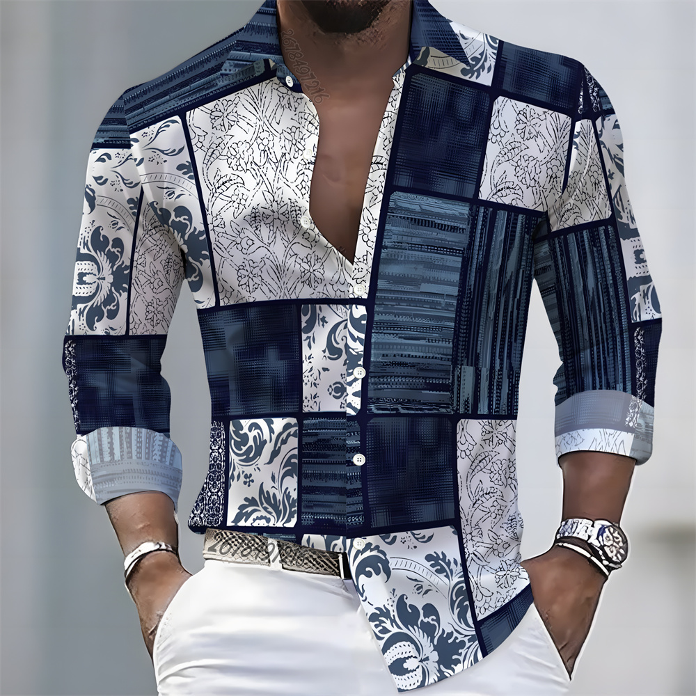 Men'S Fashion Designer - Мужская рубашка с длинным рукавом в