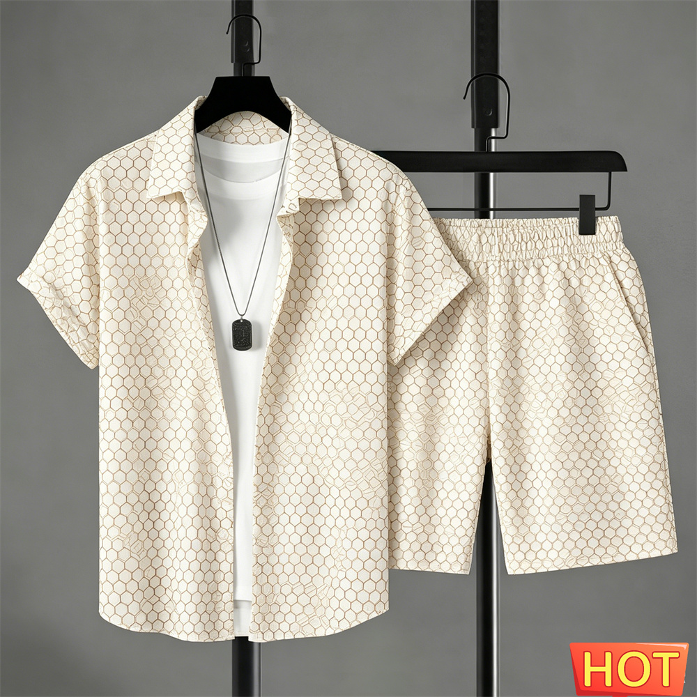Men'S Fashion Designer - Летний мужской комплект: рубашка и шорты,