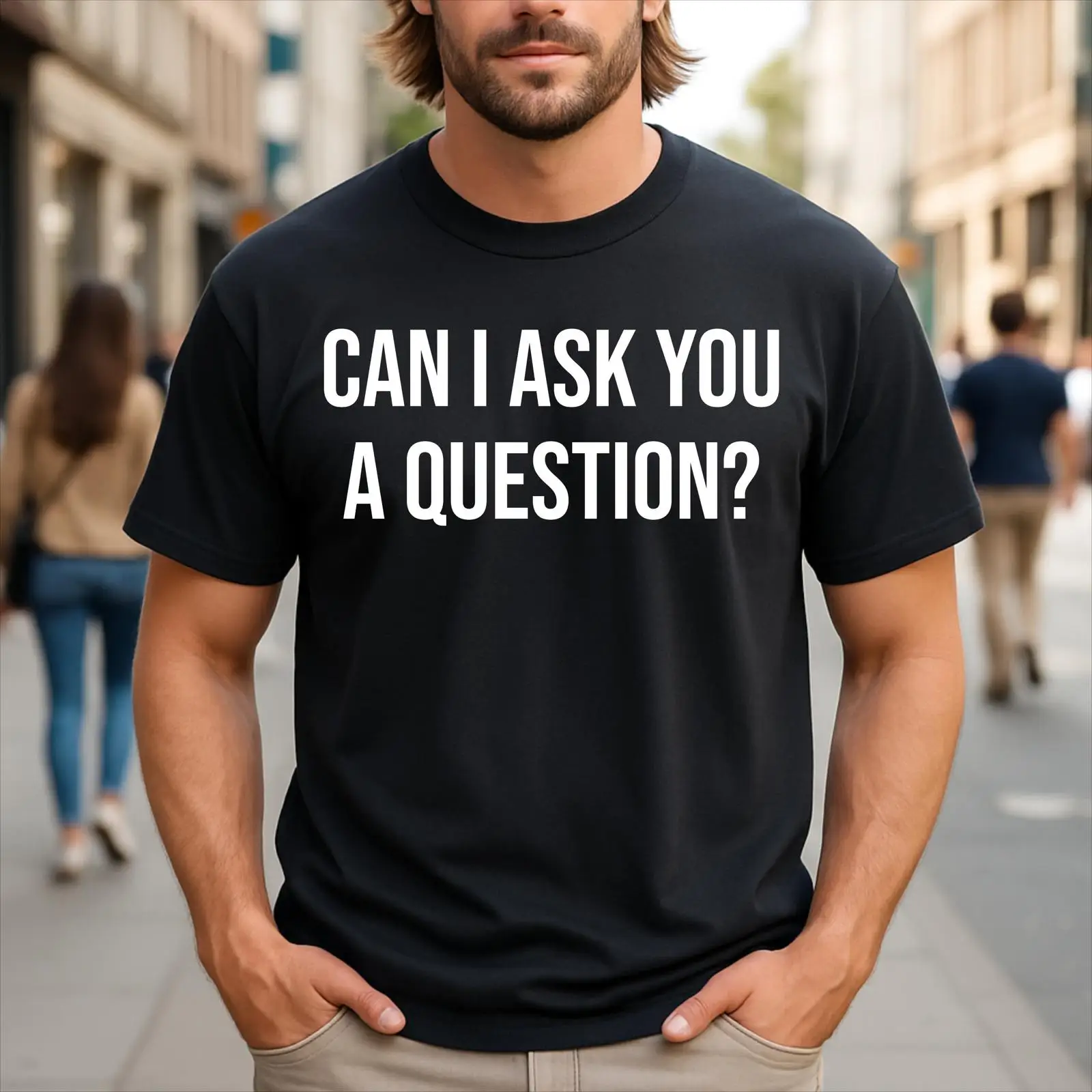 Men'S Fashion Questions - Футболка с забавной надписью «Можно ли