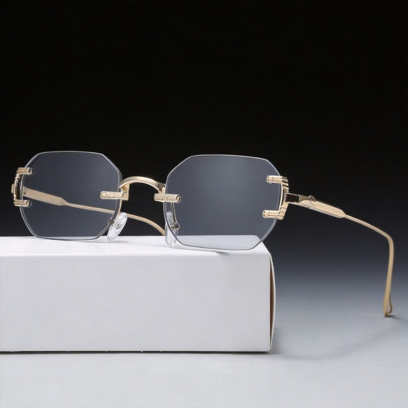 Men'S Fashion Rimless Glasses - Солнцезащитные очки без оправы, прямоугольные, модные,