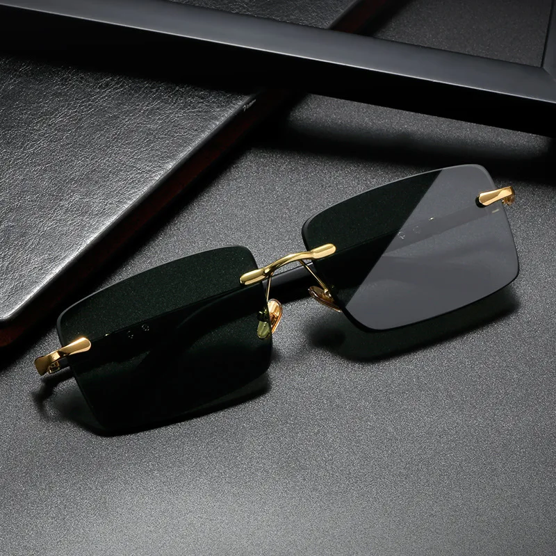 Men'S Fashion Rimless Glasses - Модные прямоугольные солнцезащитные очки для мужчин