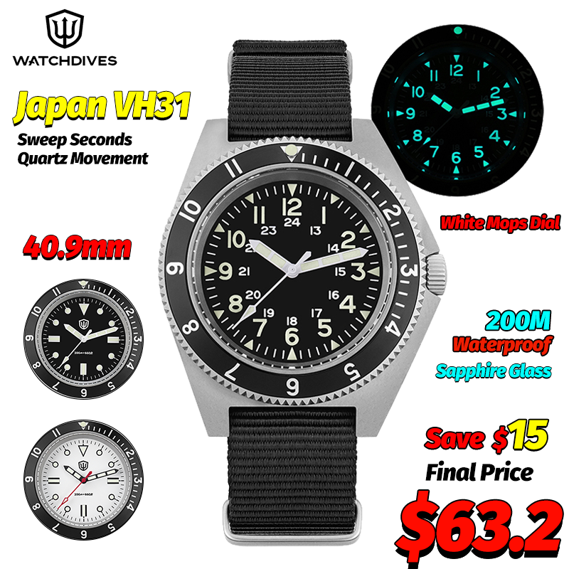 Fashion Mens Watches - Watchdives WD1972 Кварцевые часы с сапфировым
