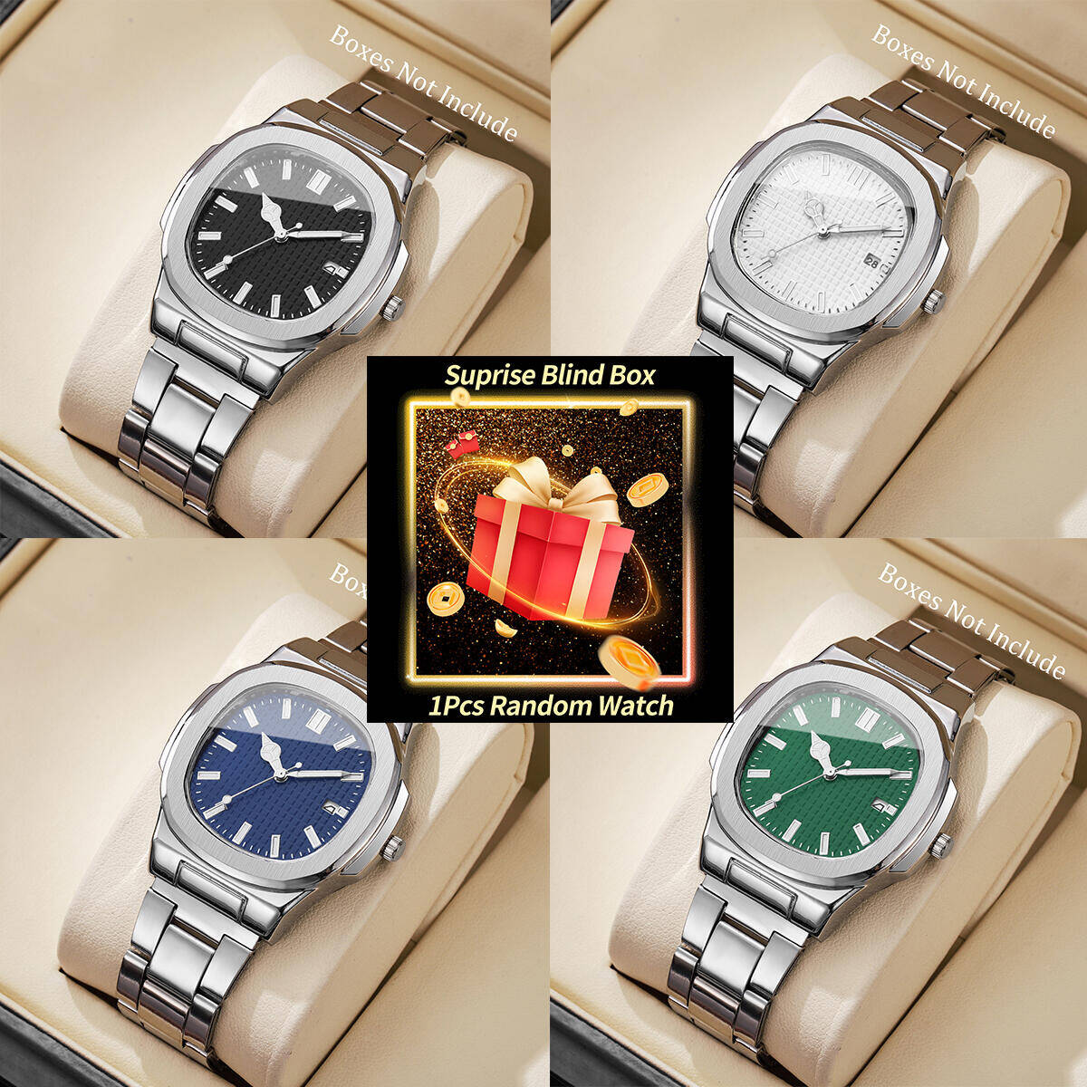 Fashion Mens Watches - 1 шт., загадочные часы-сюрприз, слепая коробка,