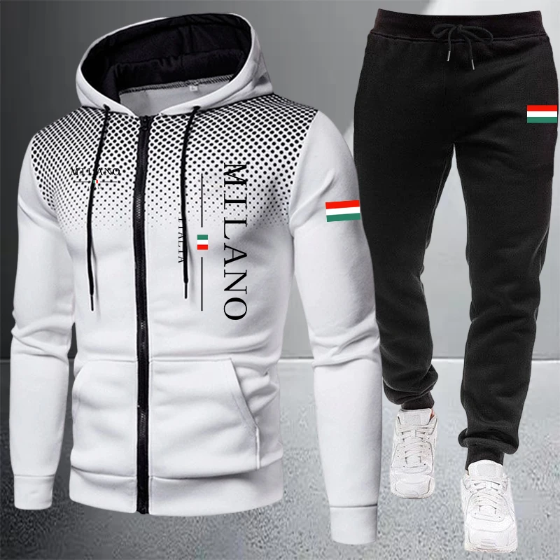 Мужской спортивный костюм-двой – обзор и цена Mens Fashion Zip Up