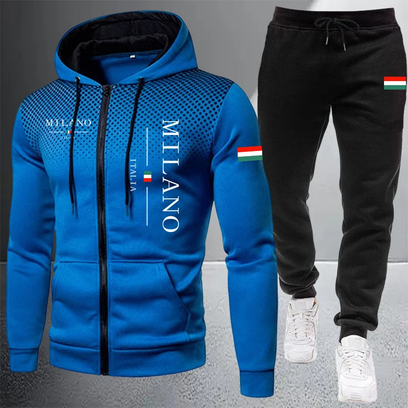 Мужской спортивный костюм-двой – обзор и цена Mens Fashion Zip Up