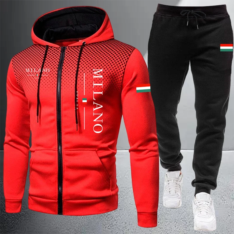Мужской спортивный костюм-двой – обзор и цена Mens Fashion Zip Up