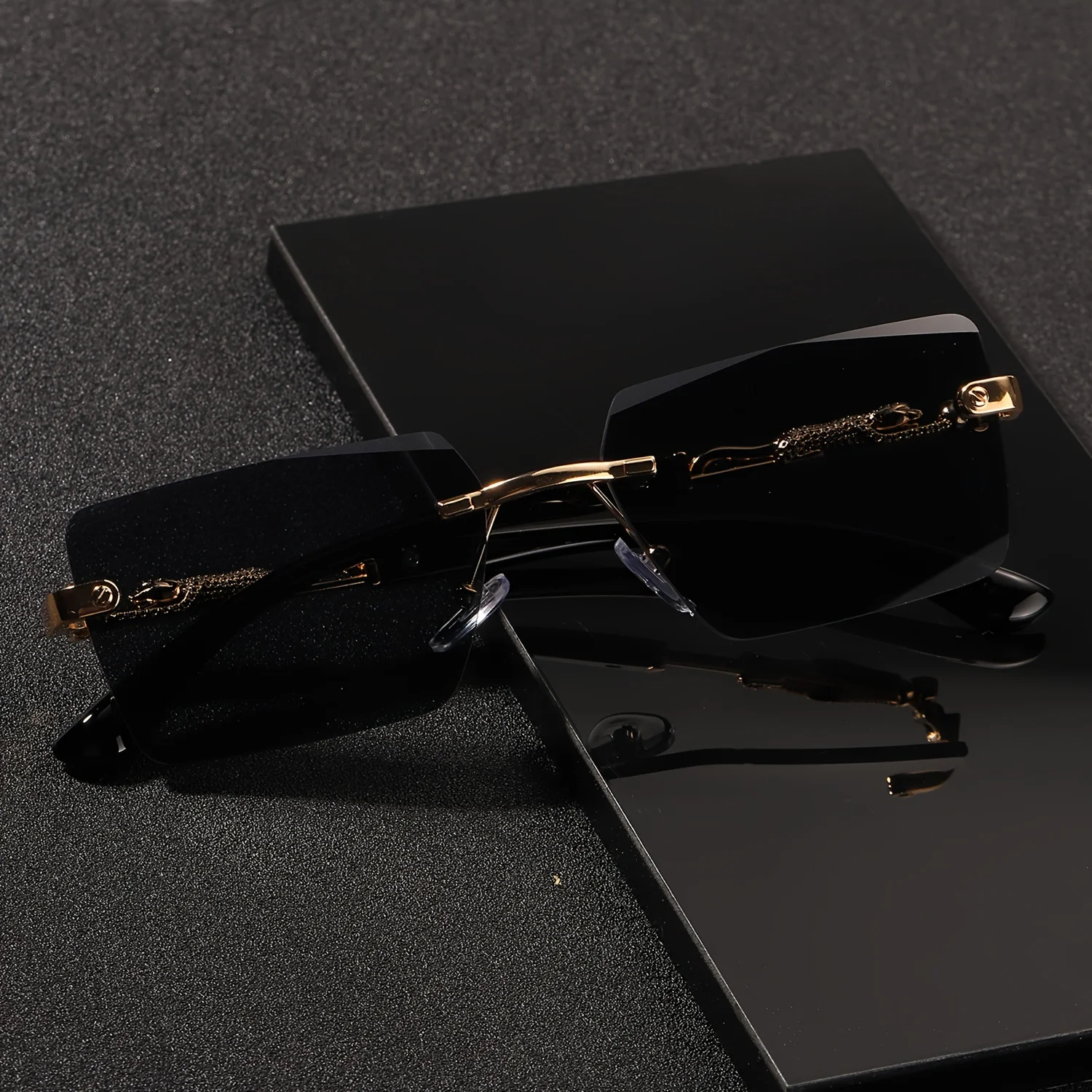 1 шт. Солнцезащитные очки без  – обзор и цена Men'S Fashion Rimless Glasses