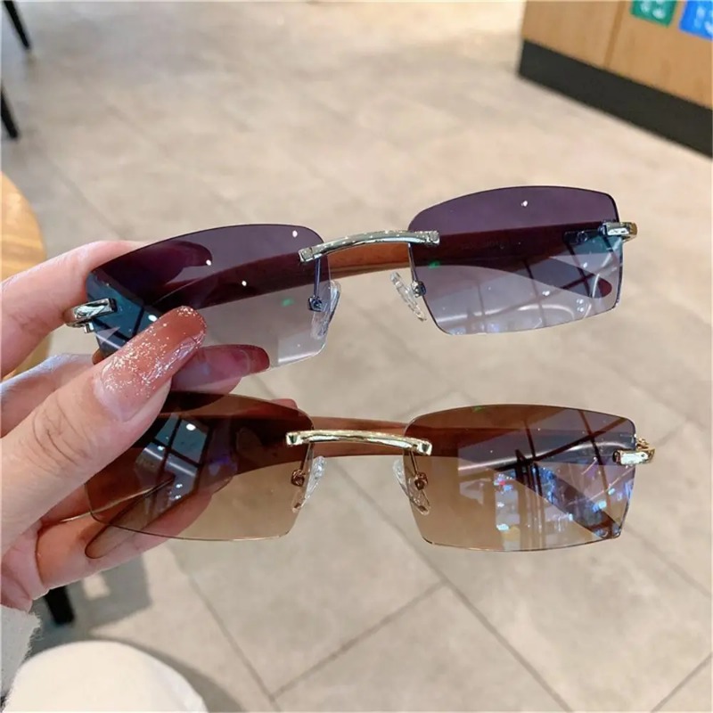 Модные панк-солнцезащитные очк – обзор и цена Men'S Fashion Rimless Glasses